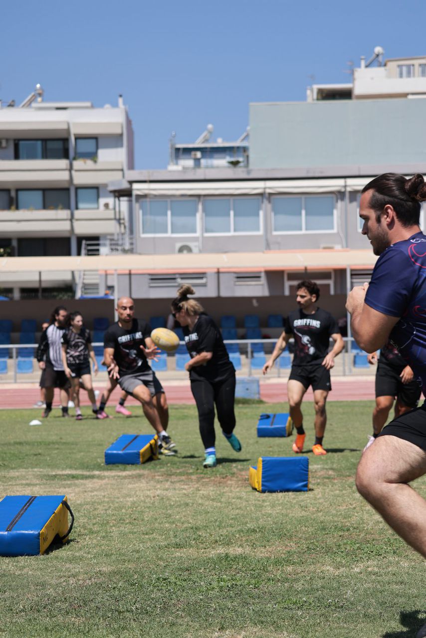 Griffins Rugby players training at Lido Soccer
